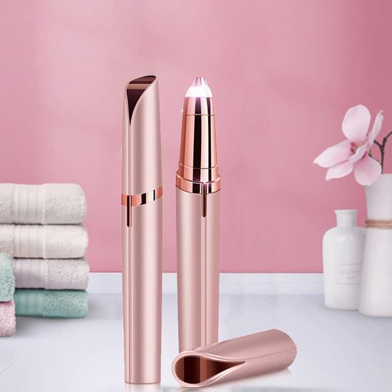Augenbrauentrimmer Für Damen – Elektrisches, Schmerzfreies Haarentfernungsgerät – Augenbrauenrasierer – Trimmer Für Lippen, Bart Und Kinnbrauen Mit Augenbrauenkamm (roségold)