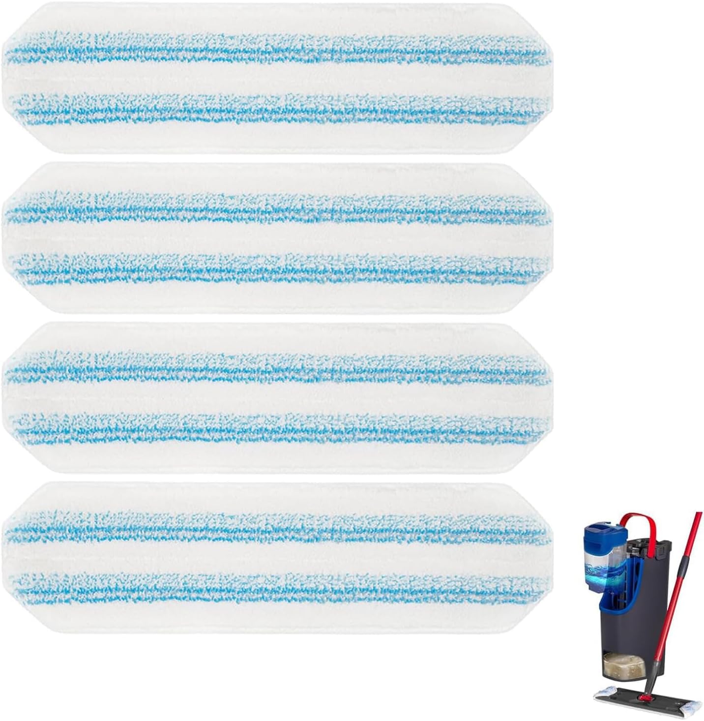 4er-packung, Geeignet Für Vileda H2pro Und O-cedar H2pro – Waschbar Und Wiederverwendbar