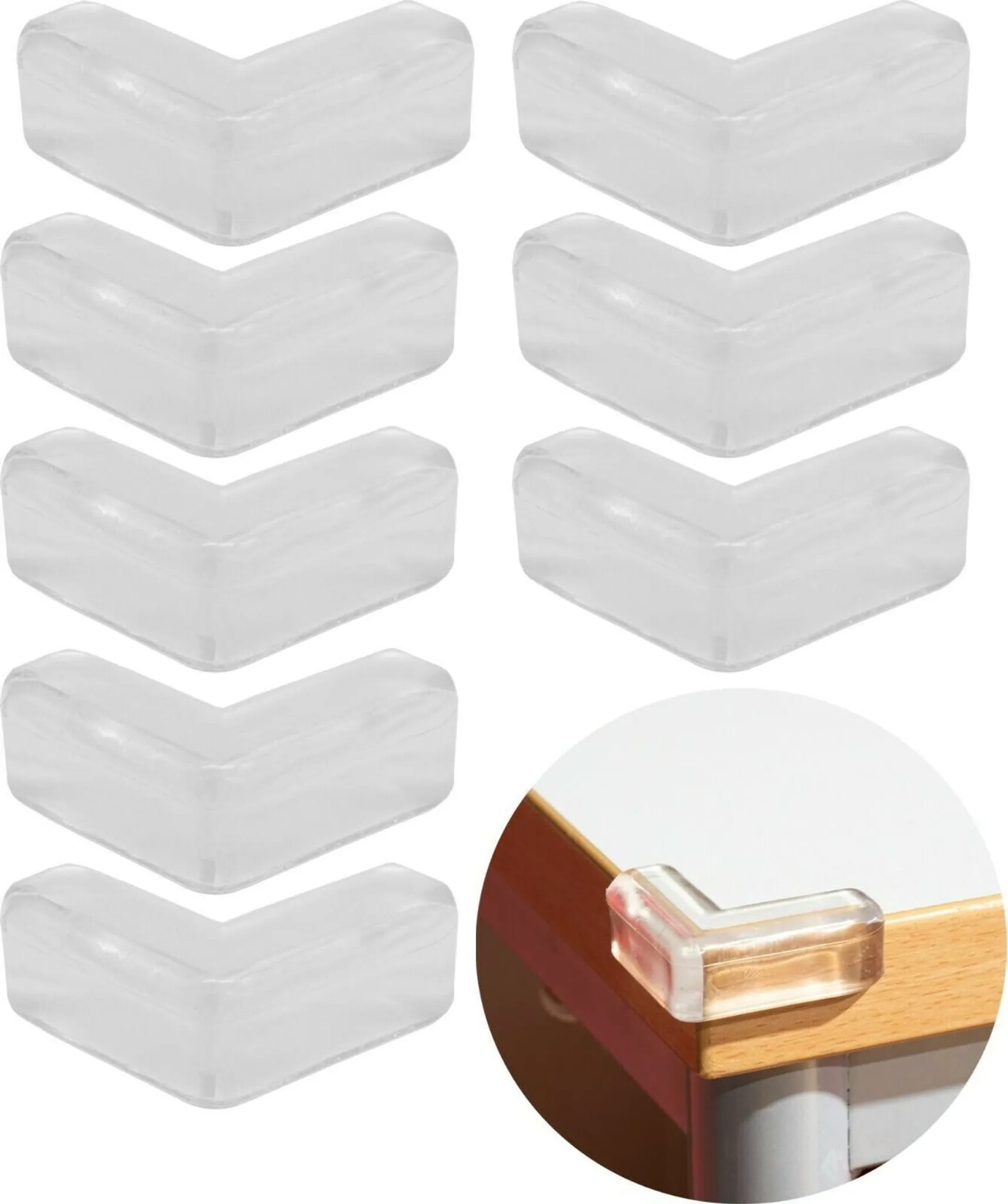 8er-pack – Tischeckenschoner, Kantenschutz, Antikollisionspads, Silikon-tischeckenschoner