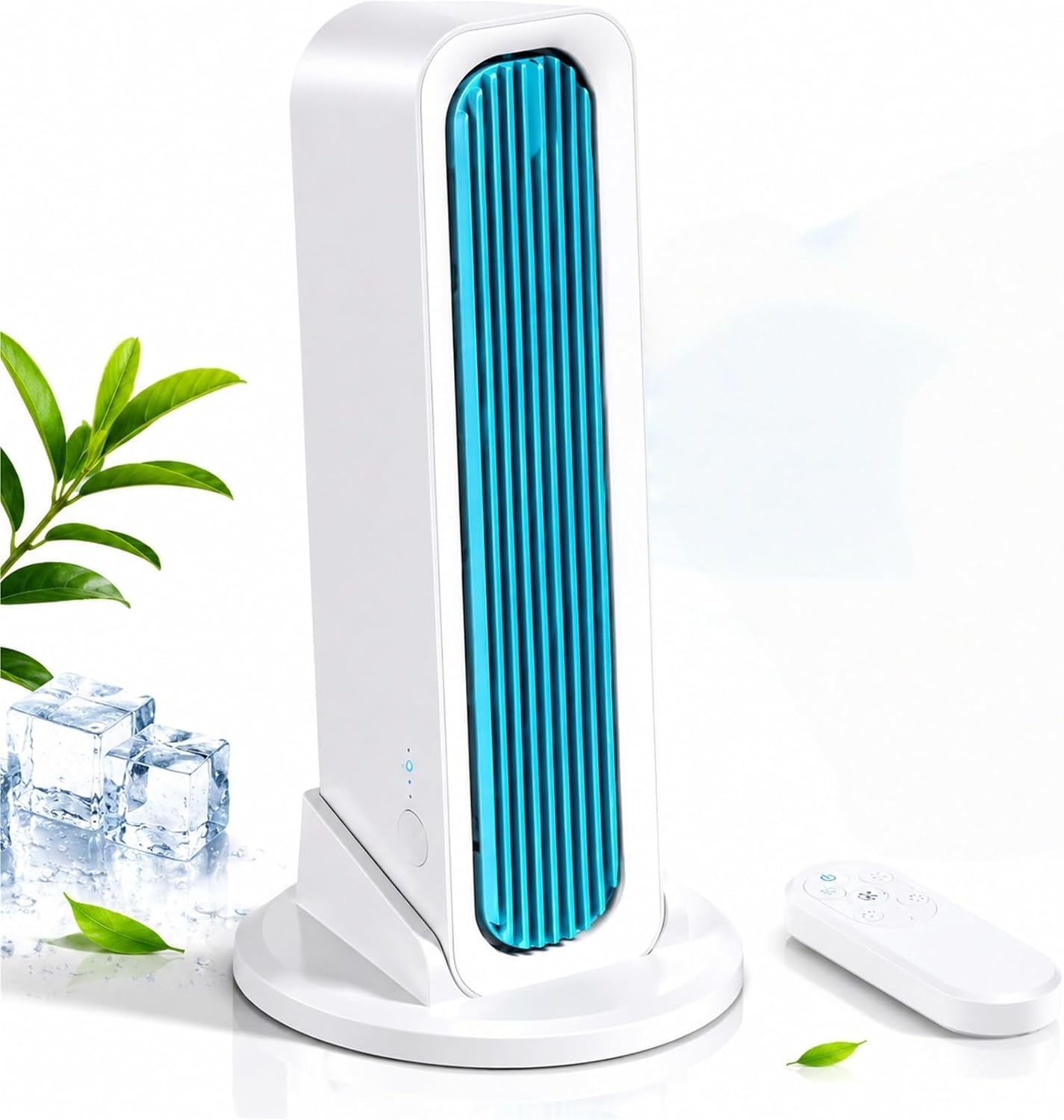 Weißer, Blattloser Turmventilator – Usb-aufladbar – 4000-mah-akku – 3 Geschwindigkeitsstufen – Leise – Mit Abnehmbarem Standfuß Und Fernbedienung – Für Den Schreibtisch – 4000 M