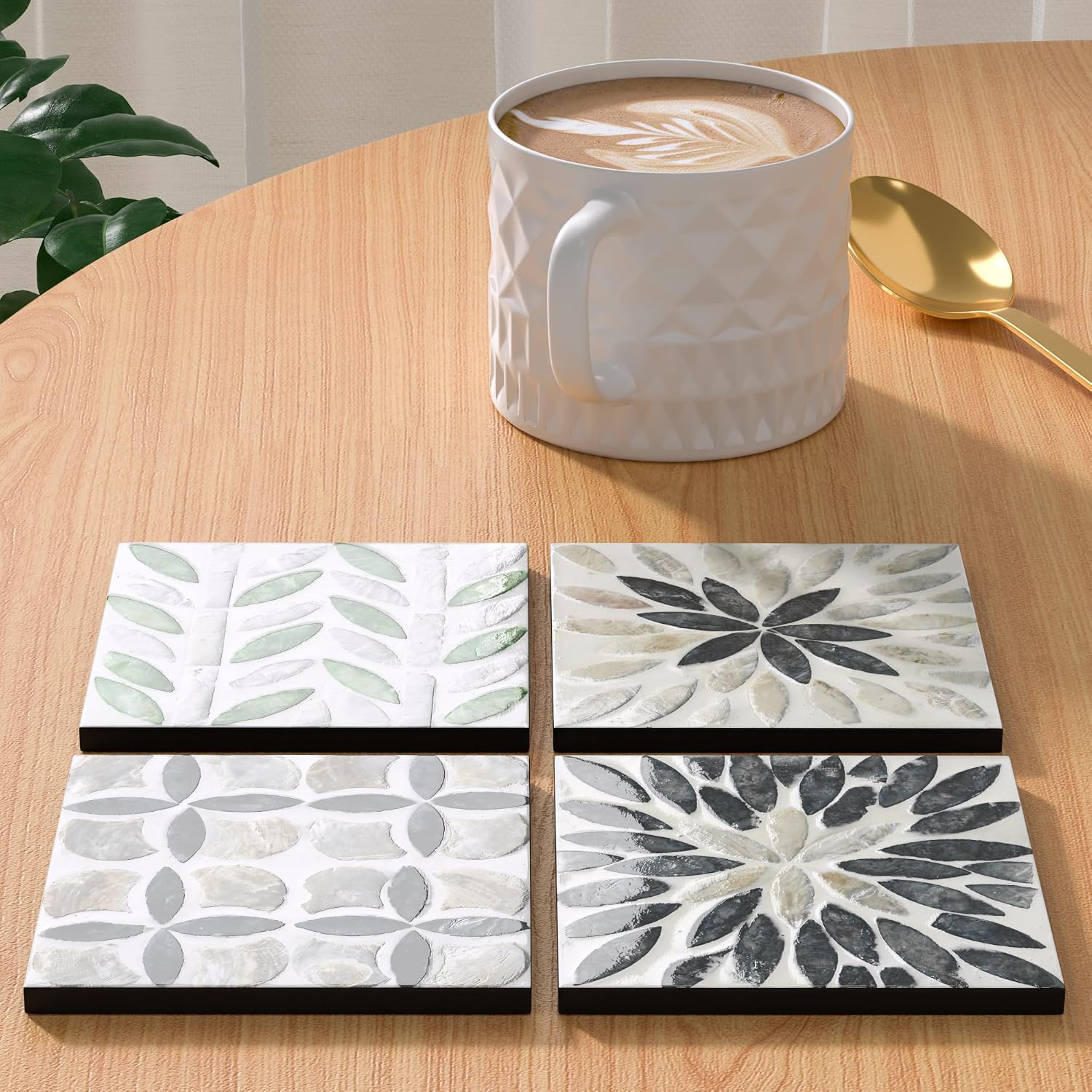 Quadratische Untersetzer, 10 X 10 Cm – Rutschfest Für Kaffeetassen – Saugfähig, Ideal Als Schreibtischaccessoire – Dekoration Für Zuhause, Büro, Bar Und Partys