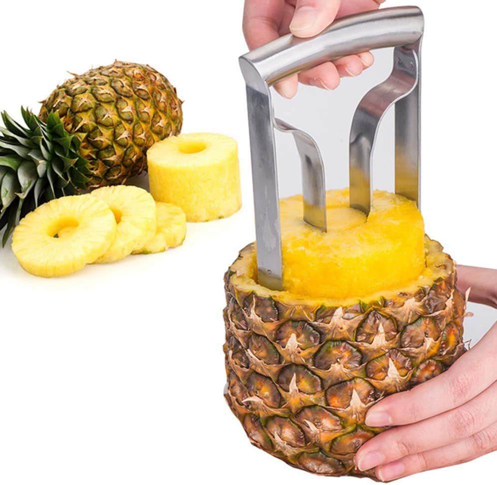 Ananasentkerner, Verbesserte Ausführung Aus Edelstahl Mit Dickeren Klingen, Ein Hochwertiges Küchengerät Zum Entkernen Von Ananas Und Zum Schneiden Von Früchten.