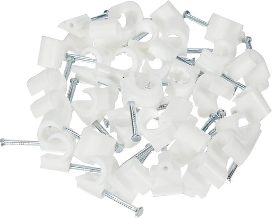 Kabelbinder – Kabelbefestigungsbänder – Kabelclips, 12 Mm Durchmesser, Weiß, 100 Stück