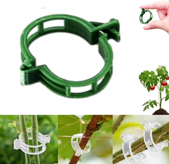 Sichere Pflanzenbefestigungsclips Aus Kunststoff, Wiederverwendbare Gartenstützclips Für Tomaten, Kletterpflanzen Und Gemüse (grün, 200 Stück)