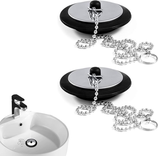 2er-pack Universelle Gummistopfen Für Badewanne Und Küchenspüle Mit Edelstahlketten