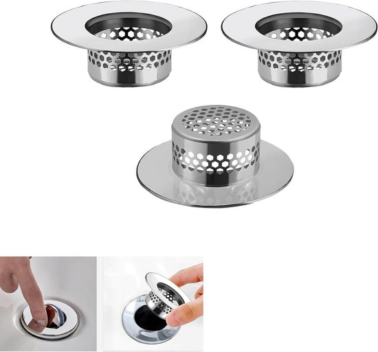 Waschbecken-sieb, Küchenablauf, Spülbeckenzubehör, Duschablauf, Für Löcher Von 3,2 Bis 3,3 Cm, 3-teilig