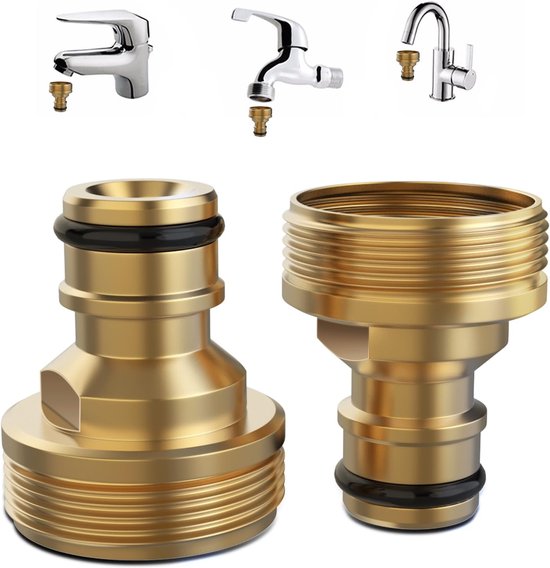 2er-pack 22/24 Mm Messing Universal-wasserhahn-zu-gartenschlauch-adapter