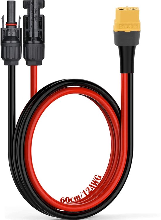Anschlusskabel Für Solarmodule, Stecker Auf Xt60-adapter, 12 Awg/3,3 Mm², 60 Cm, Für Kraftwerke/generatoren.