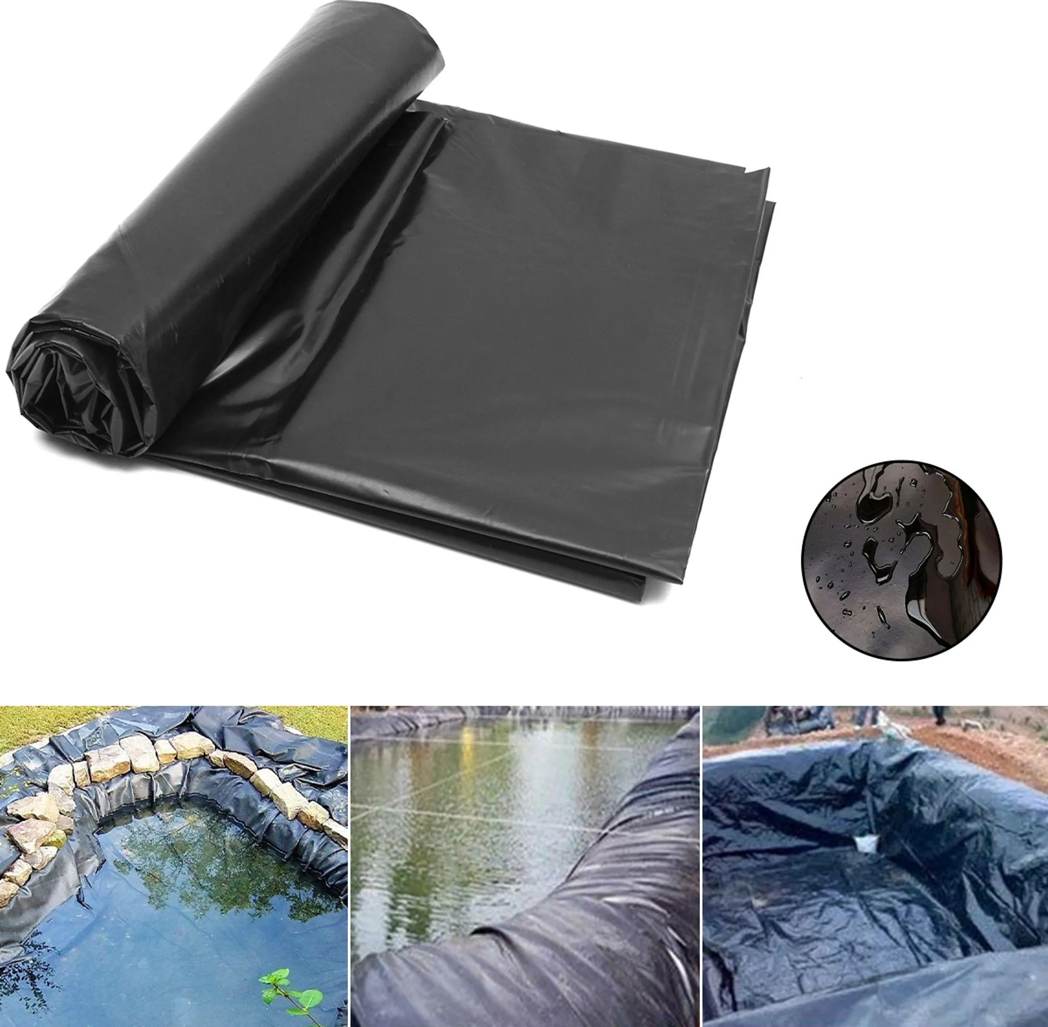 2x3 Meter Teichfolie, Individuell Anpassbar, Aus Hochdichtem Polyethylen, Uv- Und Witterungsbeständig, Für Schwimmbäder Und Gartenteiche, Schwarz