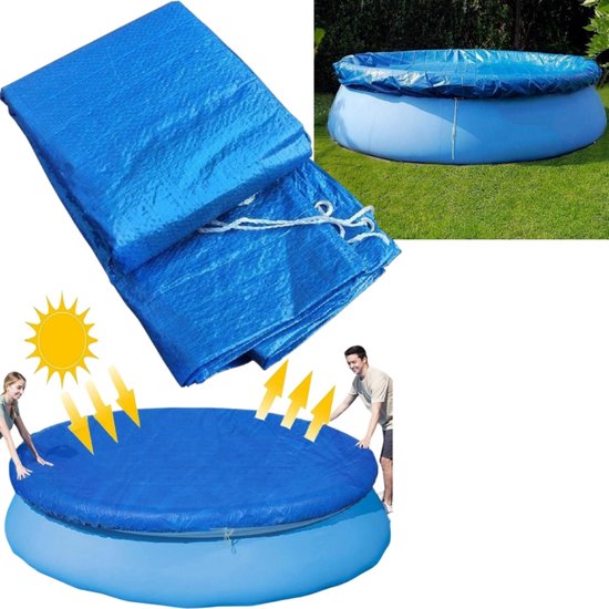 Einteiliges Set – Runde Poolabdeckung – Staub- Und Regendicht – Poolabdeckung – Wasserdichte Abdeckung – 304,8 Cm – Geeignet Für Aufblasbare Pools Im Garten – Blau