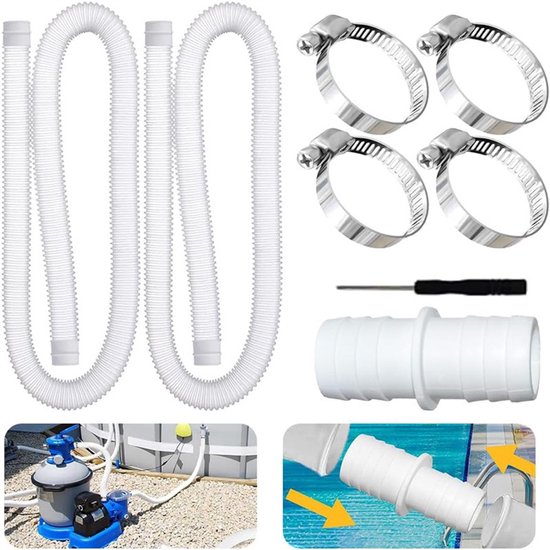 Poolschläuche (2-teiliges Set), Ersatzschläuche Für Intex-pumpen Und Aufstellpools, 1,5 M X 32 Mm