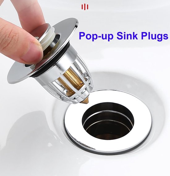 Universeller Pop-up-ablaufstopfen – Verchromter Waschbecken- Und Badewannenstöpsel, Filter Mit Maximaler Kompatibilität Für Die Küche