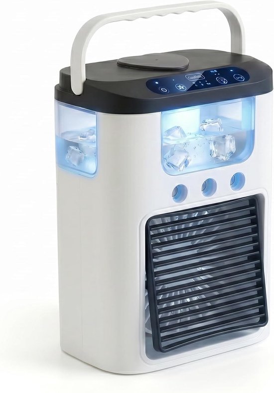 Tragbare Klimaanlage Mit Ventilator, 3 Geschwindigkeitsstufen Und 3 Nebelstufen, Schwarz