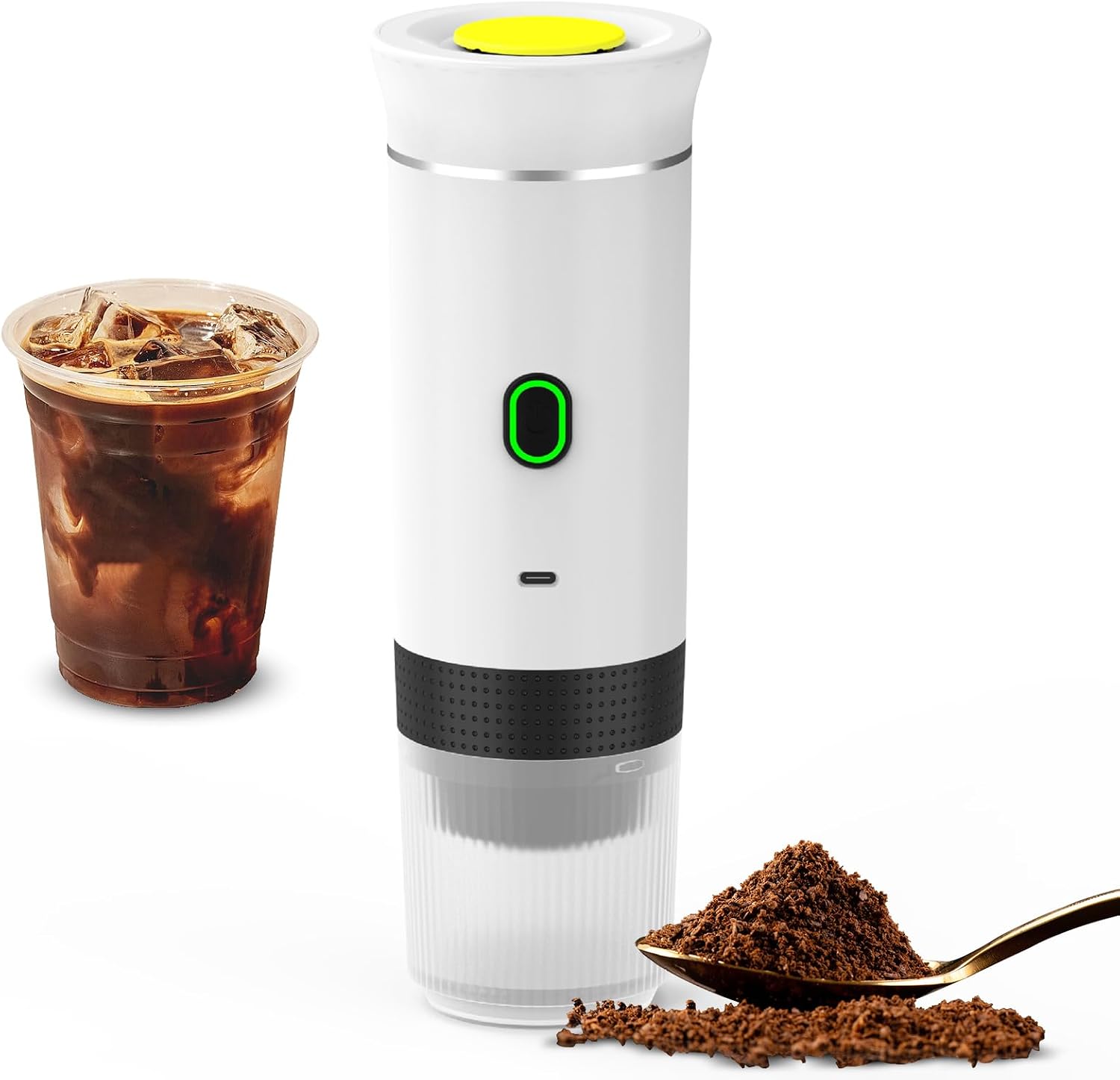 Kabellose, Tragbare Elektrische Kaffeemaschine Mit Usb-c-anschluss, Selbstheizfunktion, Wiederaufladbar, Geeignet Für Reisen, Camping, Wohnmobile, Zuhause, Büro Usw. (weiß)