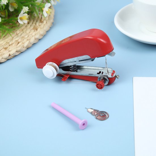 Handnähmaschine, Tragbare Mini-handnähmaschine, Praktisches Nähgerät, Mini-nähmaschine, Handnähmaschine – Rot