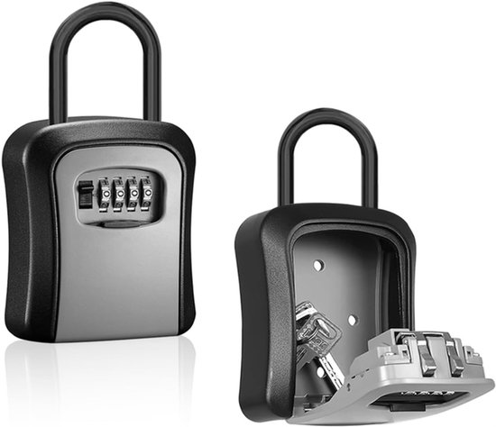 Schlüsselsafe Mit Vorhängeschloss – Schlüsselschrank – Wasserdichter Schlüsselschrank – Grauer Schlüsselsafe – Grauer Kombinationsschlüsselschrank – Schlüsselsafe – Legierung
