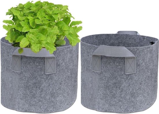 2er-pack Graue 3-gallonen-pflanz-/kartoffelbeutel Aus Vliesstoff