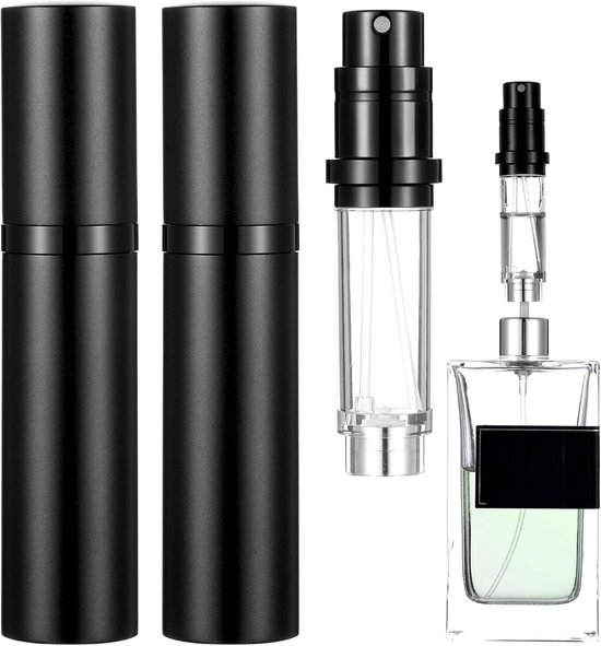 Nachfüllbarer Parfümzerstäuber, 5 Ml, 2er-pack, Parfümzerstäuber, Nachfüllbare Sprühflasche Für Unterwegs, Schwarz