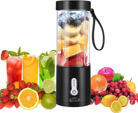 Tragbarer, Wiederaufladbarer Mini-mixer Mit Usb-c-anschluss Für Smoothies Und Shakes Mit 6 Edelstahlklingen