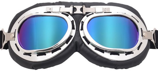 Retro-flieger- Und Motorradbrille – Silberfarbene Gläser