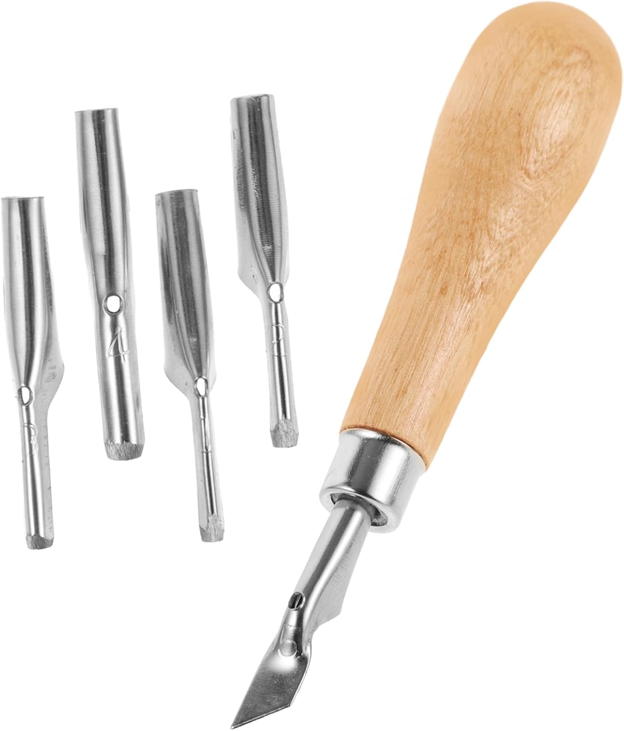 Schnitzmesser Mit Holzgriff, Fünfklingen-set