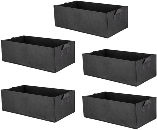 Verpackt – Pflanzsäcke – Pflanzbeutel – Wiederverwendbar – Schwarz – 60 × 30 × 20 Cm – Pflanzkörbe – Filz