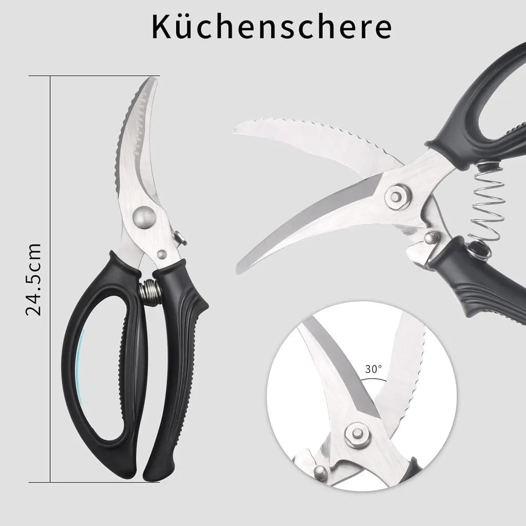 Geflügelschere Aus Edelstahl Mit Griffarretierung Und Feder