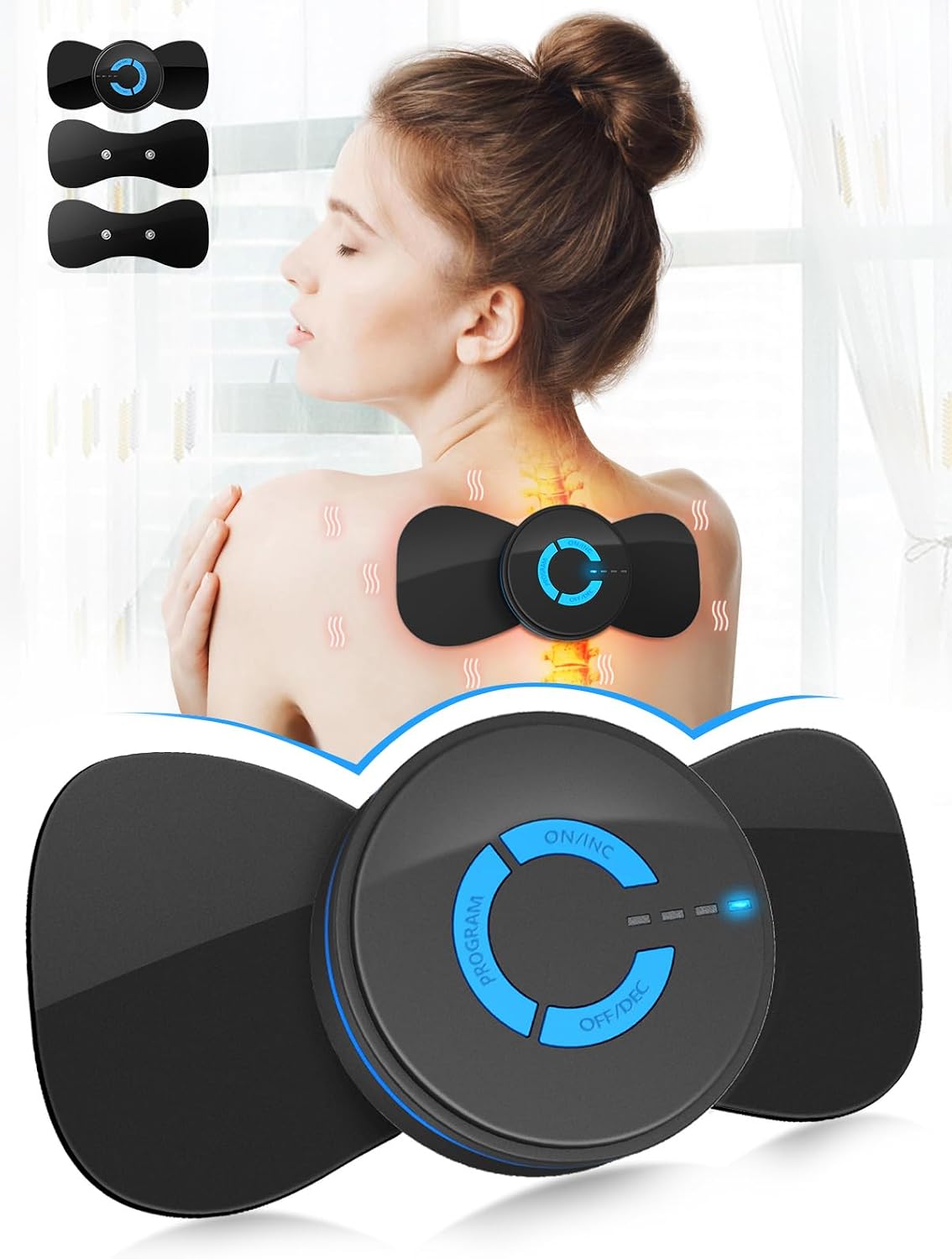 Ems-mikrostrom-minimassagegerät, Multifunktionales Niederfrequenz-physiotherapiegerät, Muskelstimulator, Gerät Zur Ganzkörper-schmerzlinderung, Schwarz