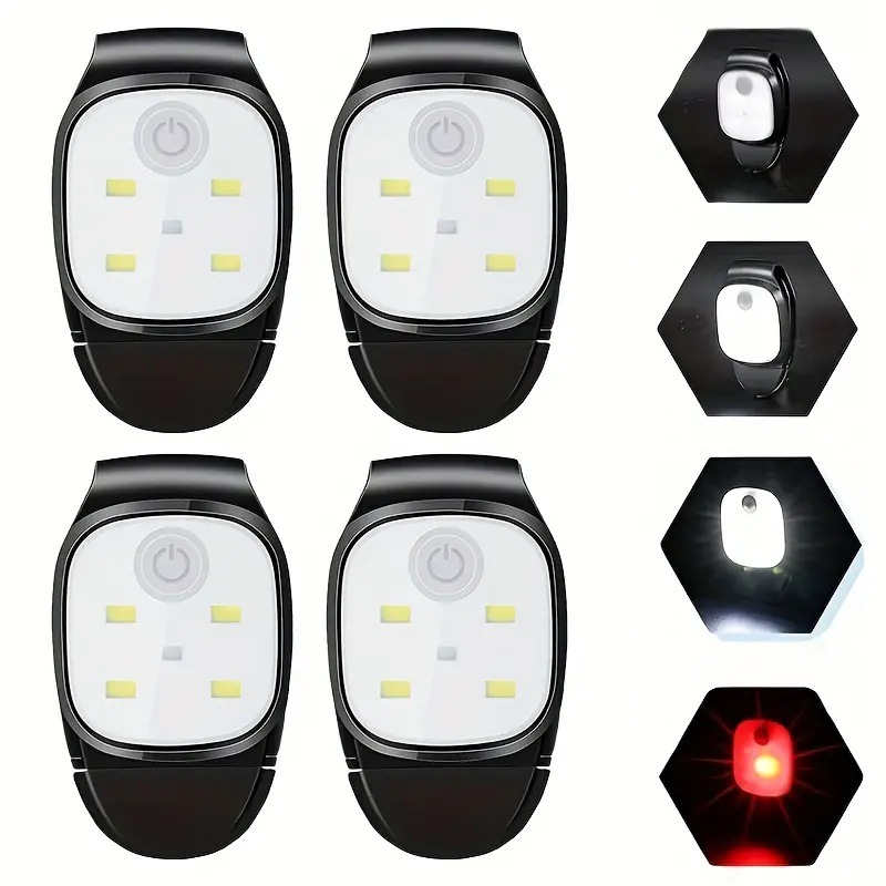 4-teiliges Clip-on-licht, Usb-aufladbares Licht, 5-led-akku-licht, Clip-on-licht Für Outdoor-fahrräder