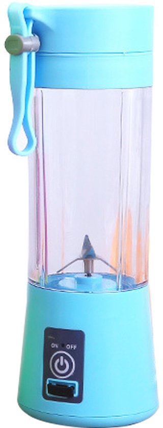 Tragbarer Mixer – Ideal Für Smoothies Und Milchshakes – 380 Ml, Wiederaufladbar – Geeignet Für Sport, Arbeit Und Reisen – Blau