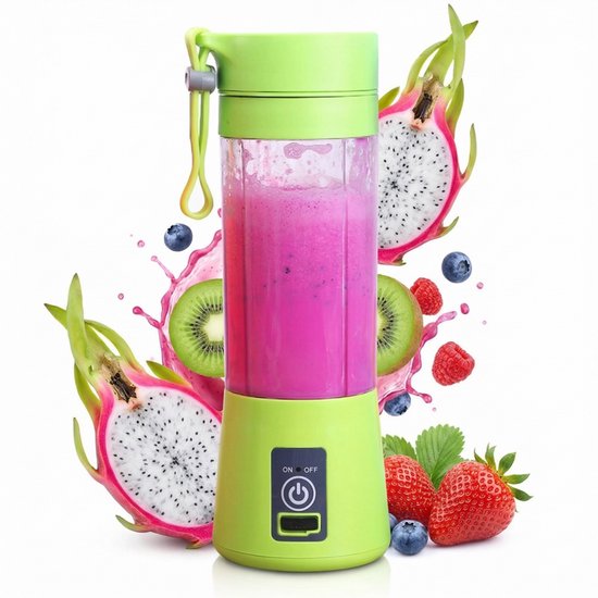 Tragbarer Mixer – Ideal Für Smoothies Und Milchshakes – 380 Ml, Wiederaufladbar – Geeignet Für Sport, Arbeit Und Reisen – Grün