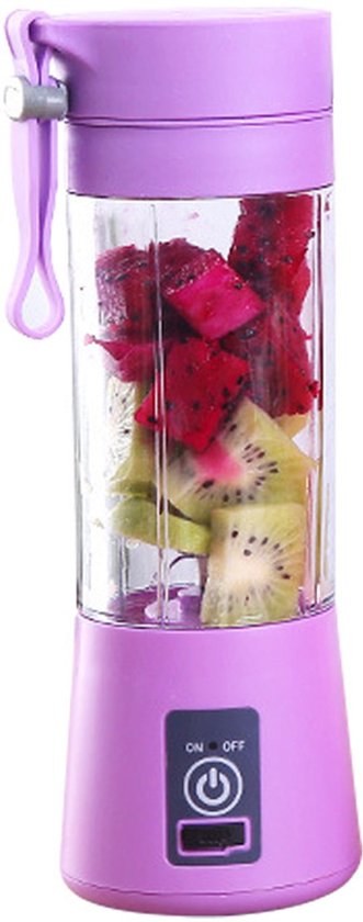 Tragbarer Mixer – Ideal Für Smoothies Und Milchshakes – 380 Ml, Wiederaufladbar – Perfekt Für Sport, Arbeit Und Reisen – Lila