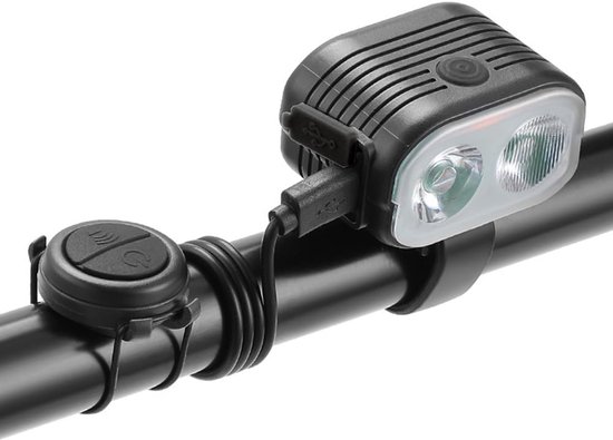 Wiederaufladbares Fahrradhupen-lichtset Mit Usb-anschluss, 6 Modi, Superhelle Klingel, Scheinwerfer Und Lenkerhalterung, Schwarz