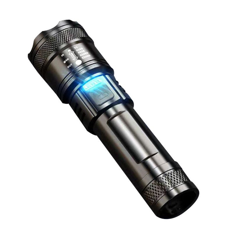 Leistungsstarke, Wiederaufladbare Led-taschenlampe Mit Drei Leuchtmodi, Langer Akkulaufzeit Und Ipx7-wasserschutzklasse Für Camping