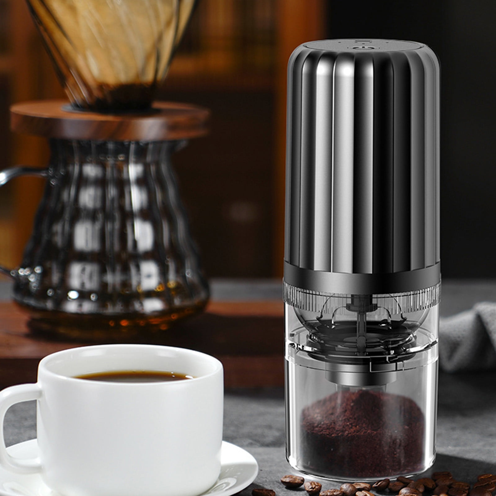 Elektrische Kaffeemühle Mit Edelstahlklingen, Großem Fassungsvermögen, Zum Mahlen Von Kräutern Und Gewürzen, Einfach Zu Bedienen, Spülmaschinenfest, Für Frische Kaffeebohnen.