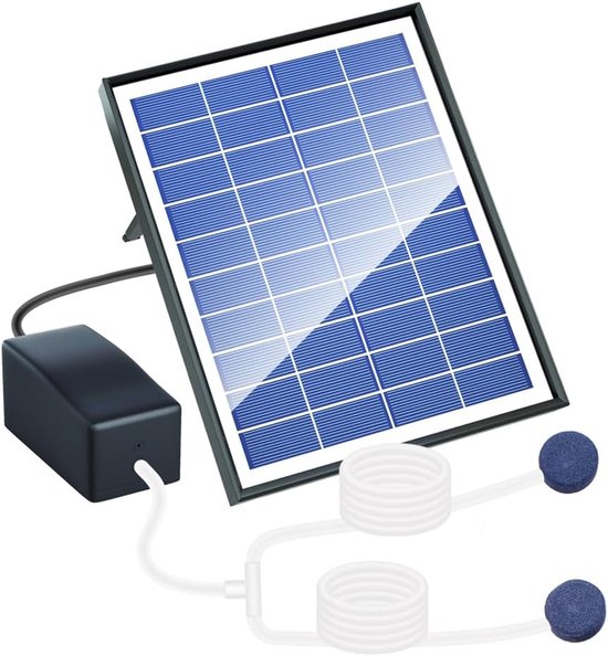 Solarpanel-luftpumpenset 10v 6w Belüfter Mit Ausströmerstein, Geeignet Für Gärten, Schwimmbäder, Teiche, Leiser Sauerstoffbelüfter, Schwarz.