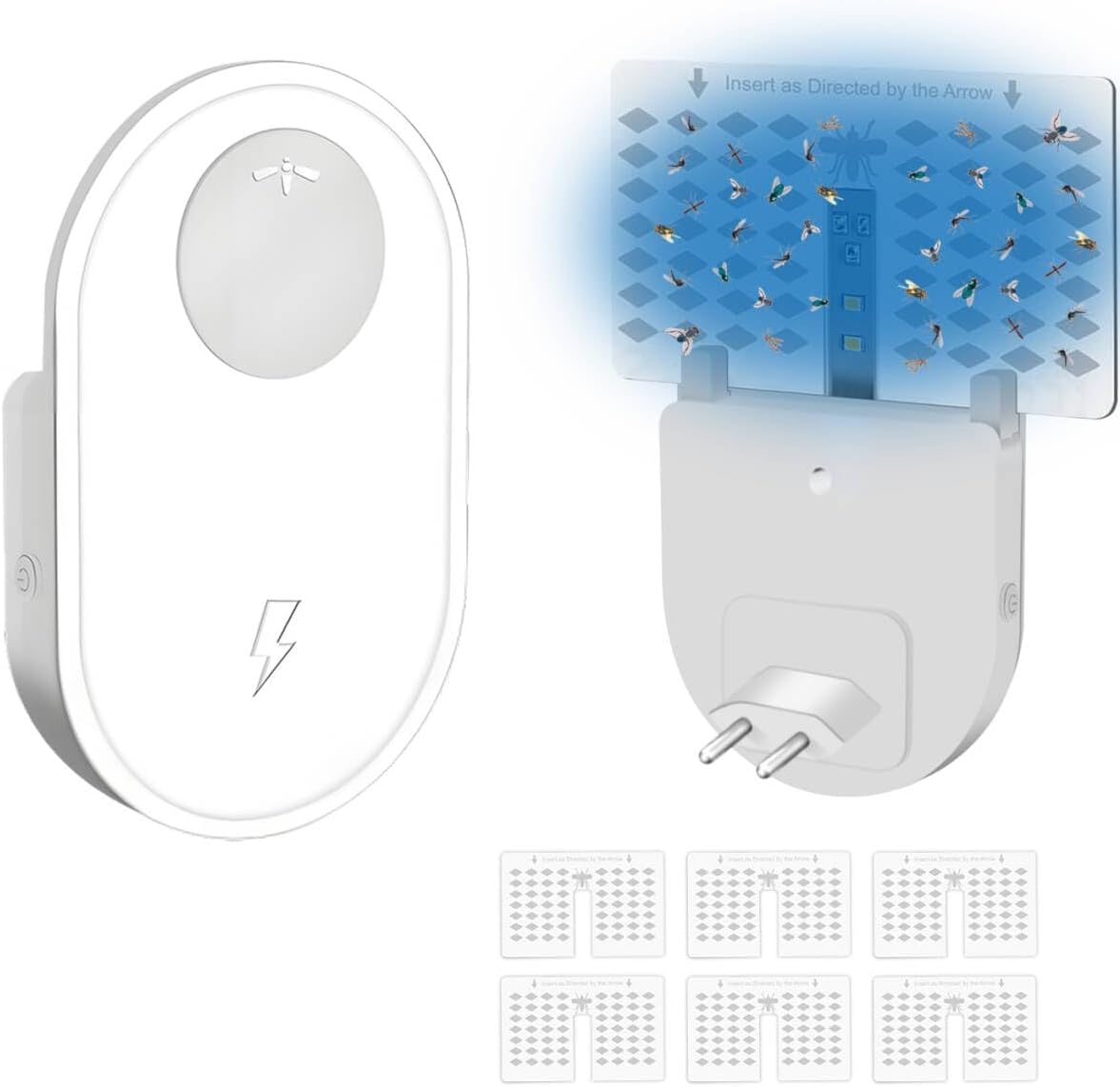 Mückenschutzlampe Für Den Innenbereich Zum Einstecken, Für Schlafzimmer Und Küchen (1 Einheit + 6 Ladungen)