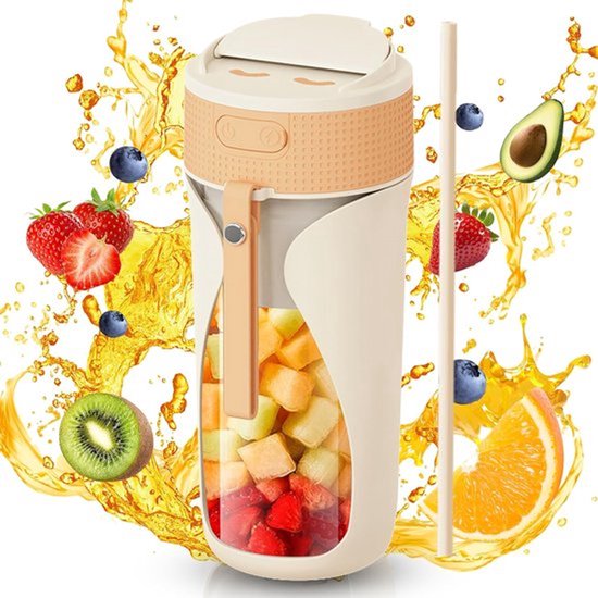 Tragbarer Elektrischer 450-ml-mixbecher Für Obst Und Gemüse – Für Zuhause, Fitnessstudio Und Camping