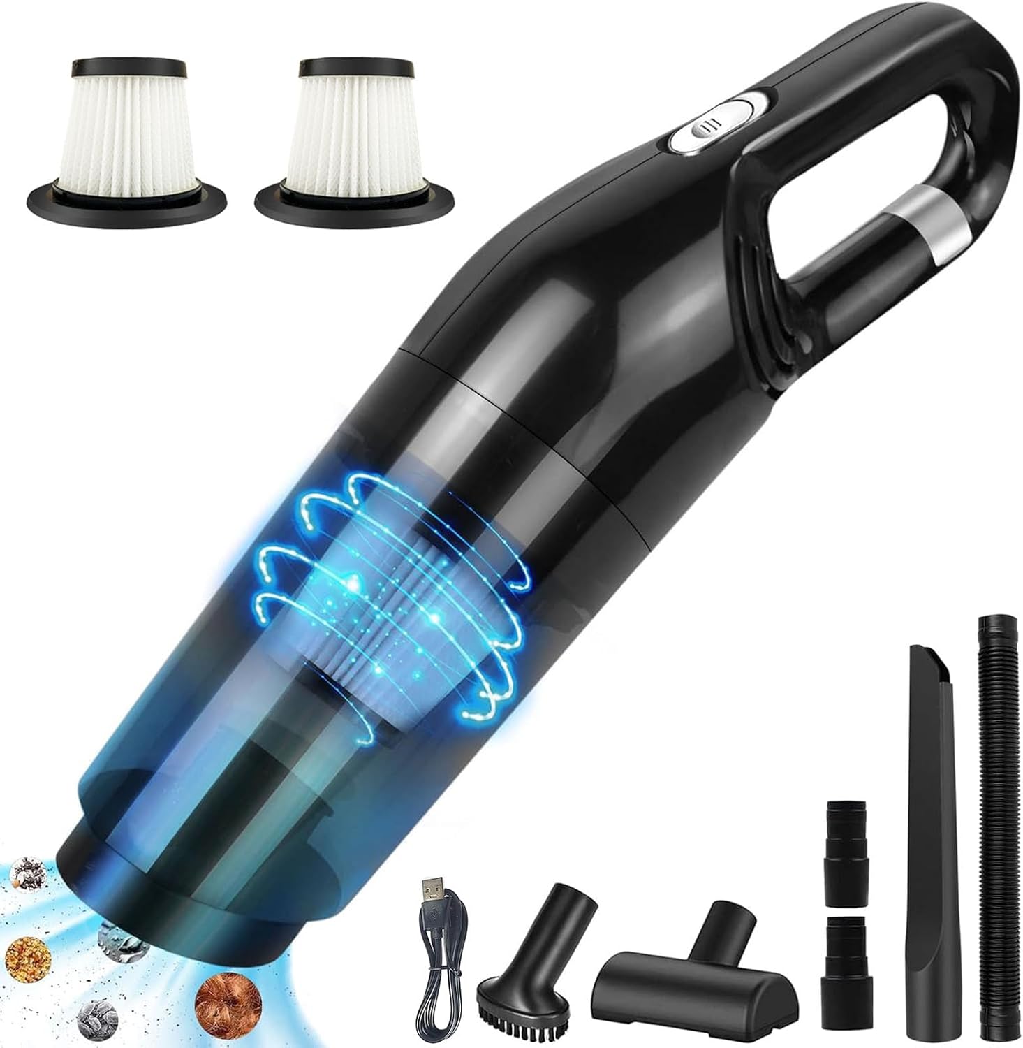 Kabelloser Handstaubsauger – 10.000 Pa Saugleistung, Leiser Betrieb – 2 Wiederaufladbare Filter, Mini-design – Ideal Für Zuhause, Büro Und Auto