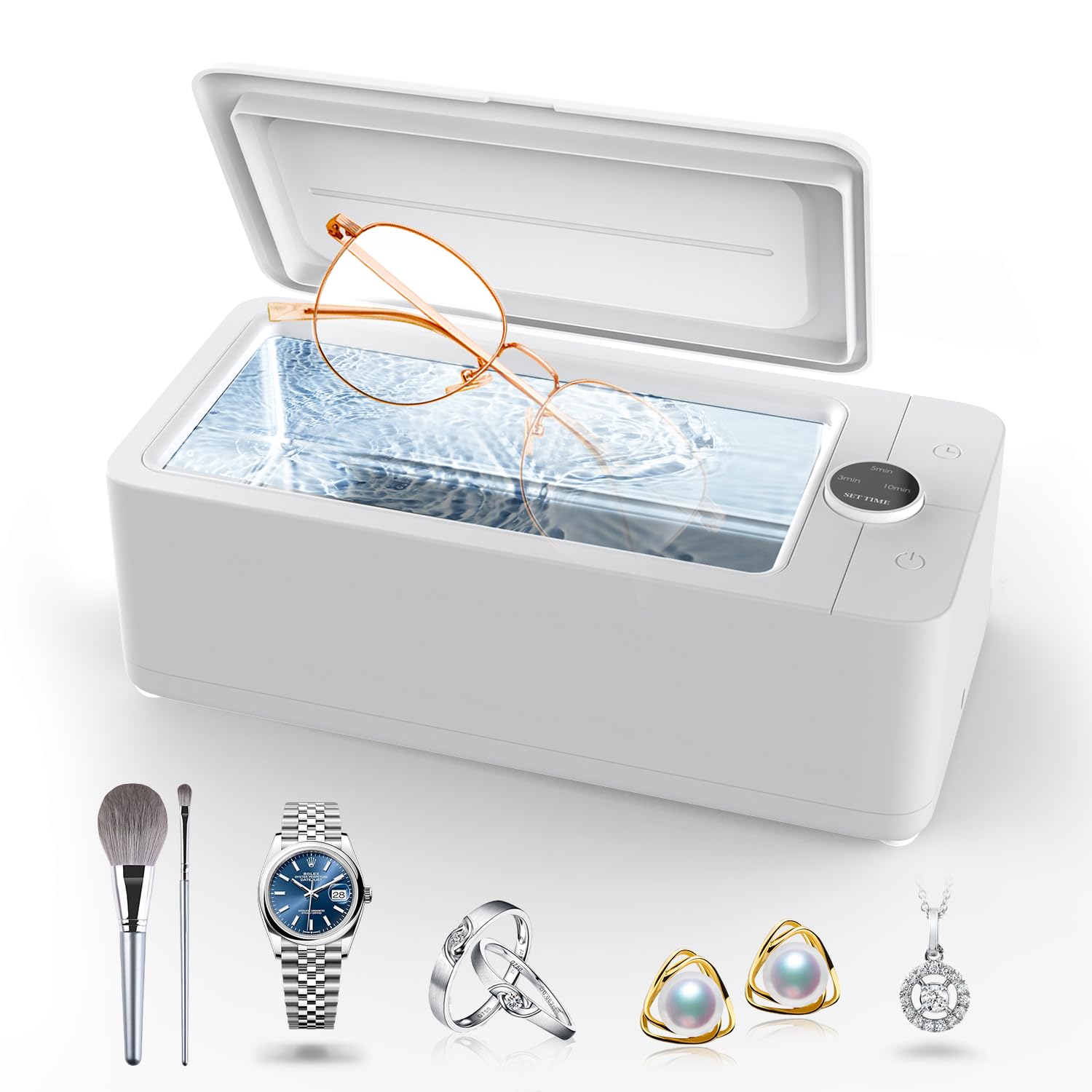 Ultraschallreiniger 50 Khz – Professionelles Reinigungsgerät Mit 3 Timer-modi – Tank Aus Edelstahl 304 – Für Schmuck, Brillen, Ringe Und Uhrenarmbänder