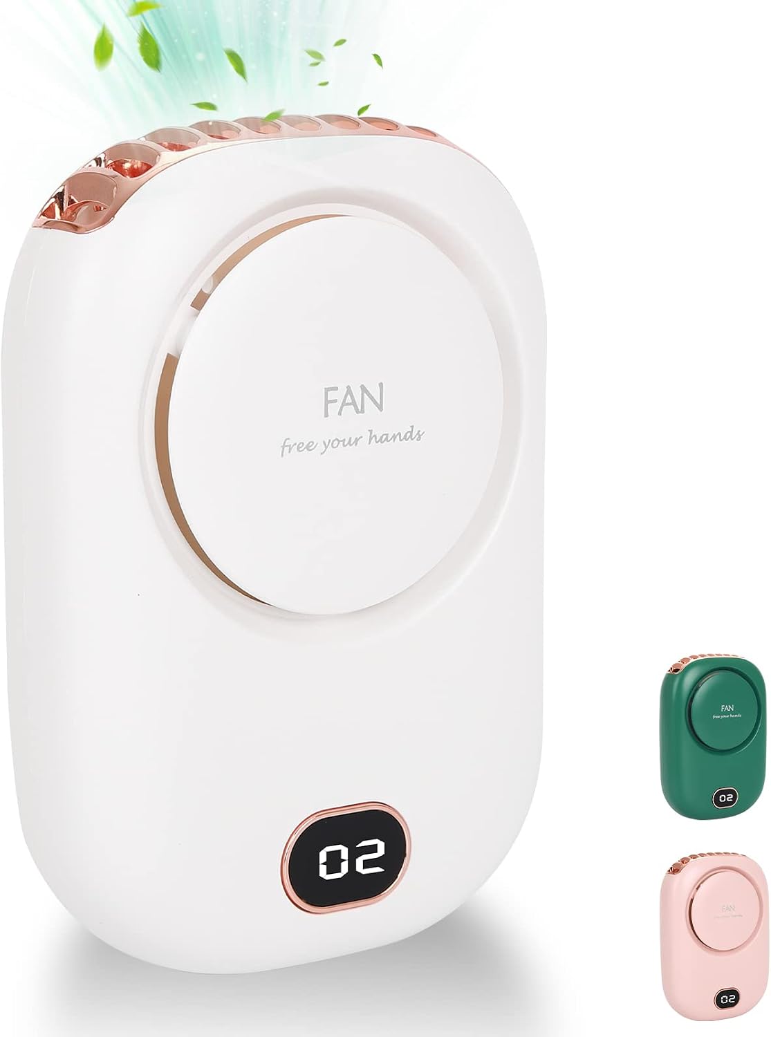 Tragbarer Nackenventilator – Freihändig Mit Verstellbarem Kabel Und Ständer – Rotorblattloses Mini-modell – Usb-aufladbar – 3 Geschwindigkeitsstufen – Weiß