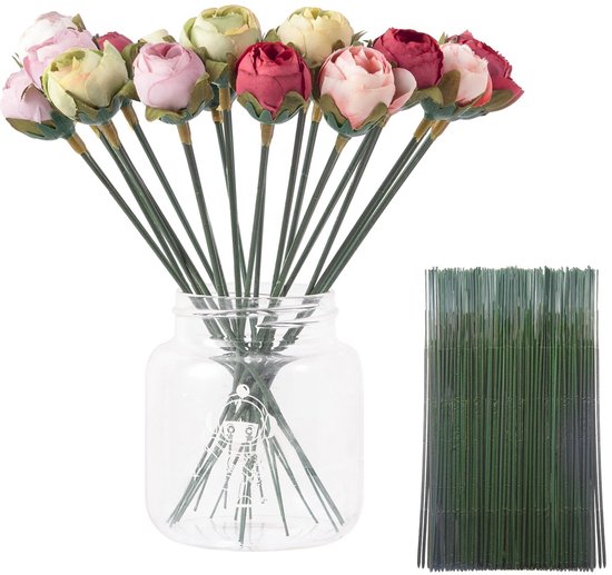 100 Kunststoff-blumenstiele Und Drahtstäbe Für Selbstgemachte Blumensträuße