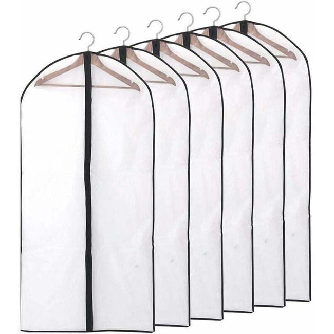 Kleiderschutzhüllen, Staubdicht, Wasserdicht, Mottendicht, Feuchtigkeitsbeständig, Transparente Schutzhüllen Mit Reißverschluss, Für Hemden, Anzüge, Jacken, 6er-pack, 60x140 Cm.