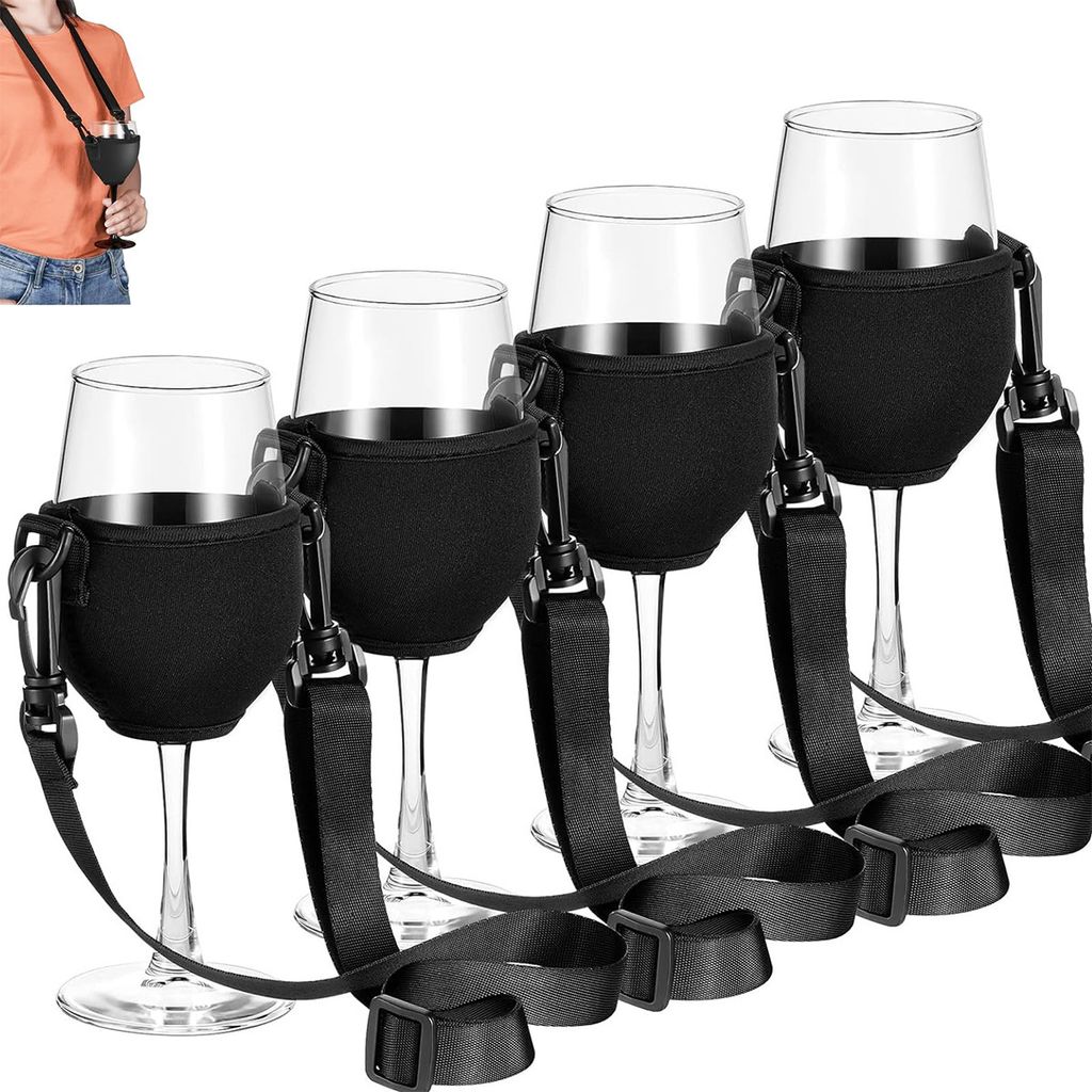 Tragbarer Brillenhalter Aus Neopren, Geeignet Für Partys, Picknicks Und Urlaub (4er-pack)