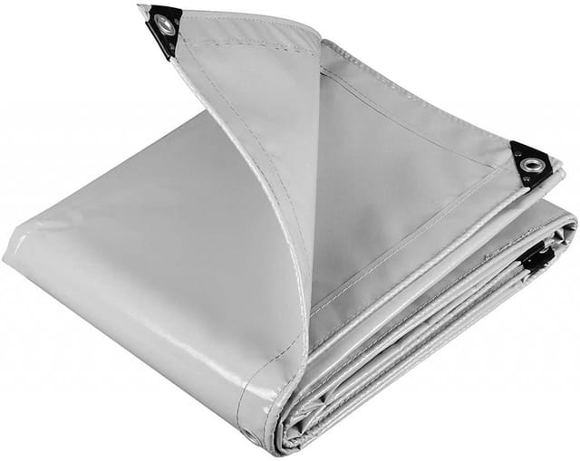 Pvc Abdeckplane Schutzplane wasserdicht 500 g/m² hellgrau 3x6m - Woltu