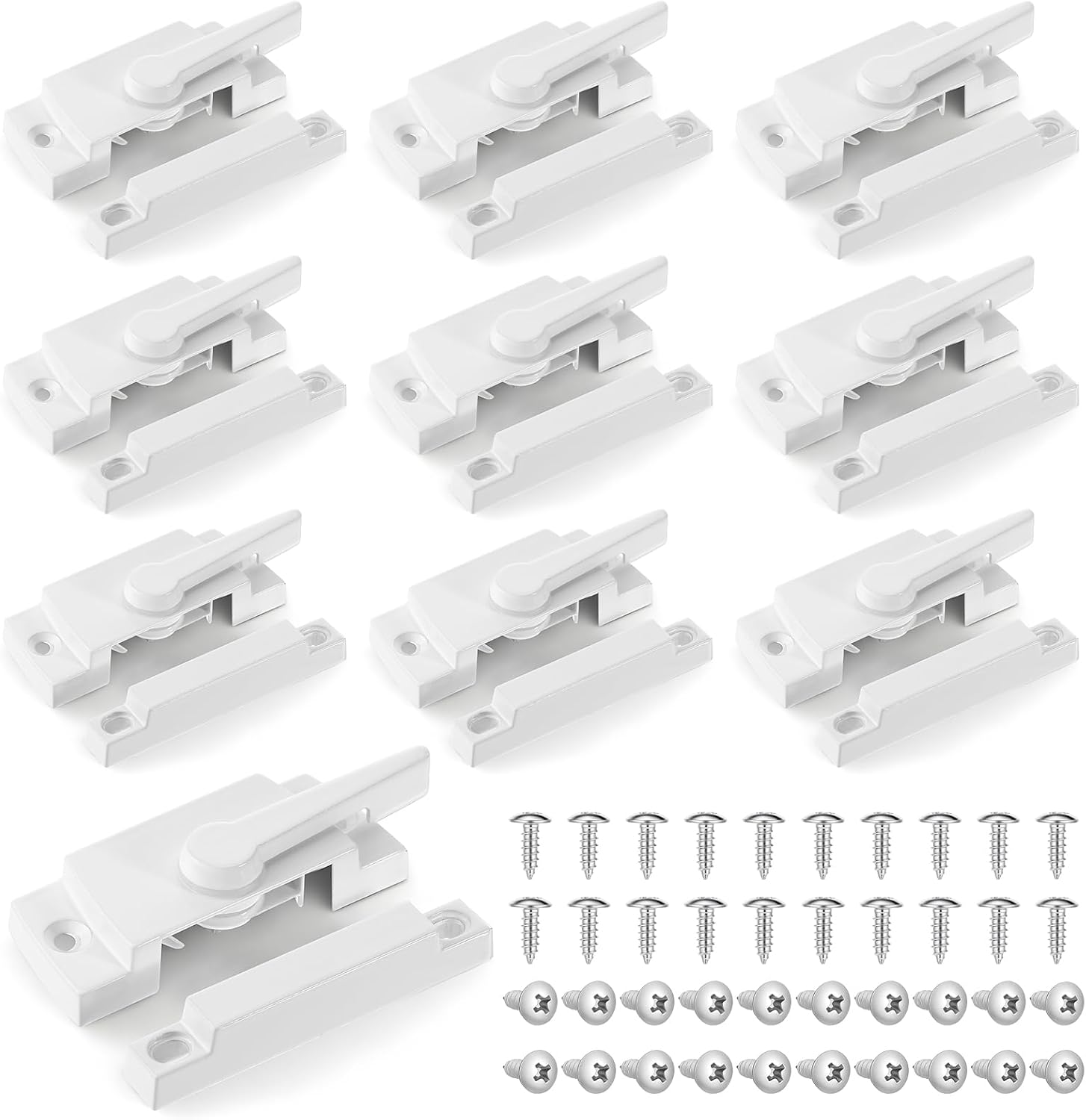 10er-pack Weiße Nocken-fensterflügelverriegelungen Mit Riegeln, Aus Druckgussmaterial Für Doppelfenster, Vertikale Und Horizontale Schiebefenster