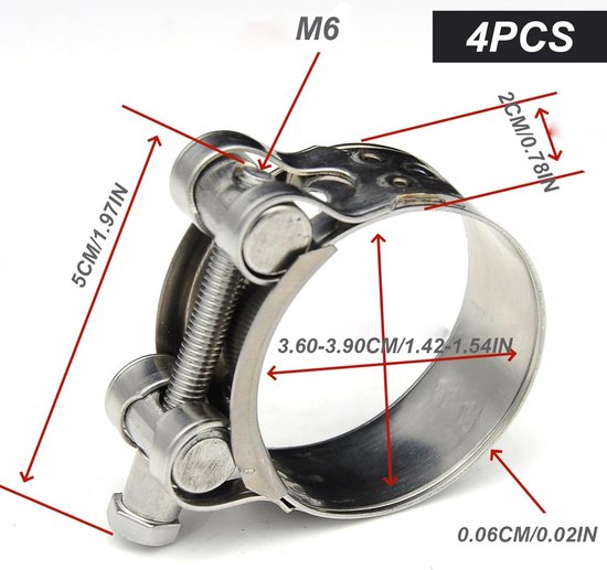 Schlauchschellen Aus Edelstahl, Klemmbereich 36–39 Mm, Rostbeständig, Praktische Und Robuste Rohrschelle Mit T-bolzen, Schlauchschellenzange, Schellen