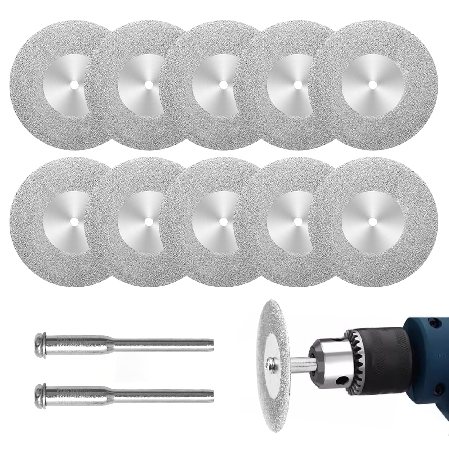10 Diamanttrennscheiben, 40 Mm Mini-lochtrennscheibe, Rotationsschneidwerkzeug Geeignet Für Metall, Glas, Fliesen, Porzellan Und Stein.