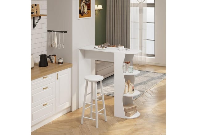 WOLTU 2er-Set Barhocker Bistrohocker Tresenhocker Barstuhl, Gestell aus stabilem Stahl, Stizfläche aus MDF, Weiß