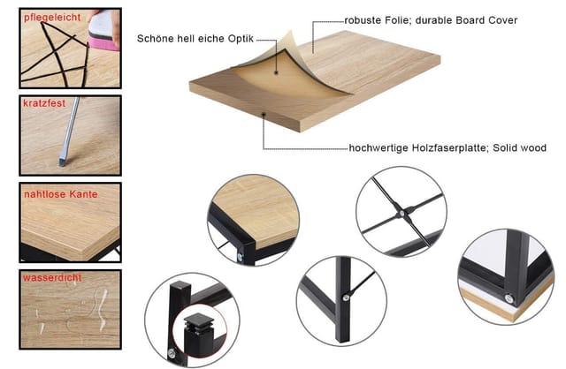 Garderobenständer mit Ablage Schuhregal aus Holz & Metall - Woltu